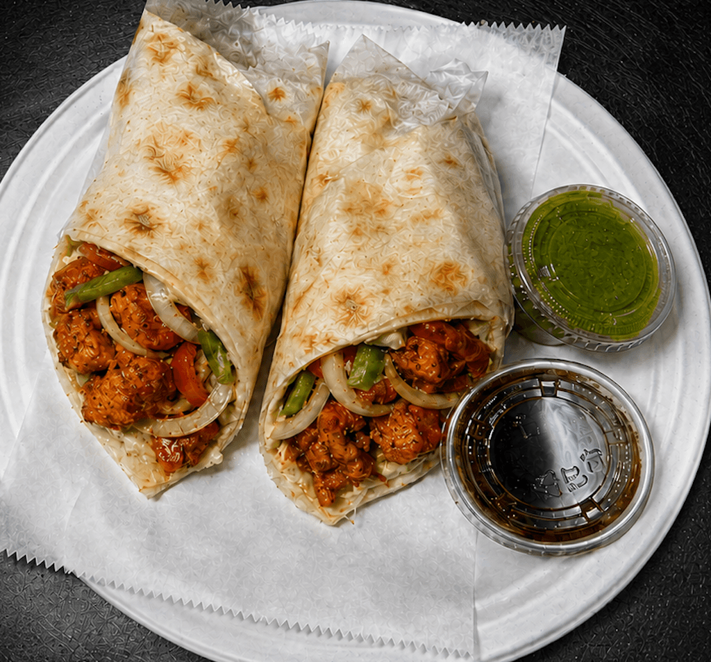 Chicken 65 Butter Naan Wrap