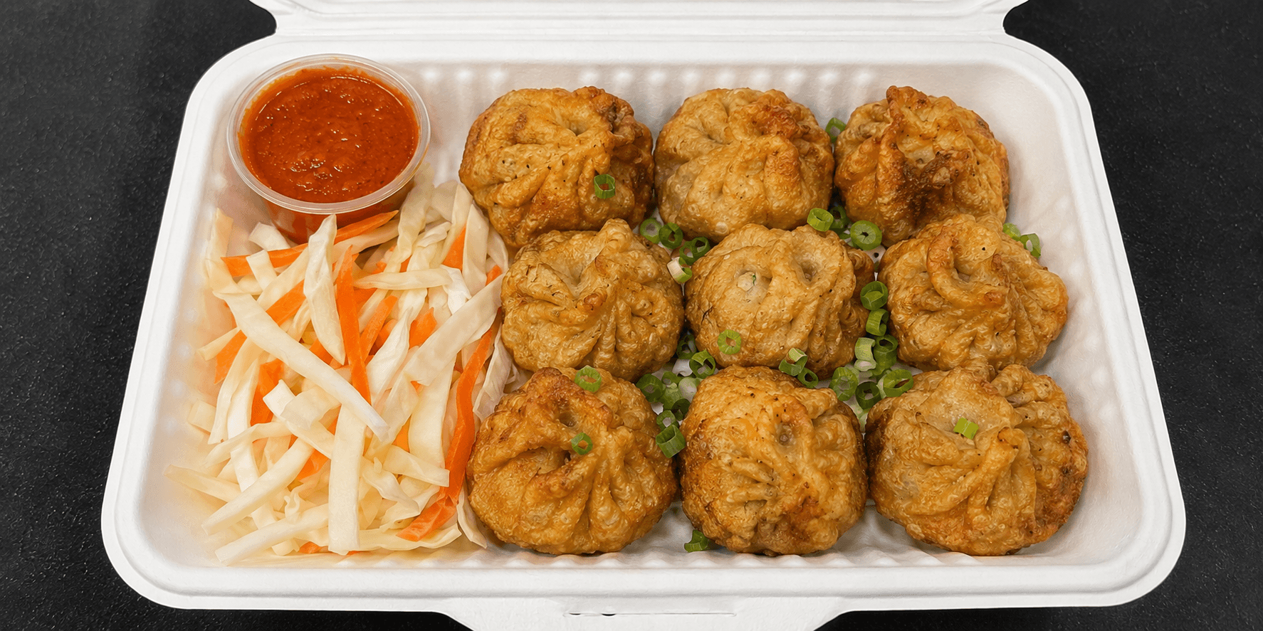 Fried Mo:Mo Combo (3 Chicken, 3 Veggie, and 3 Paneer)